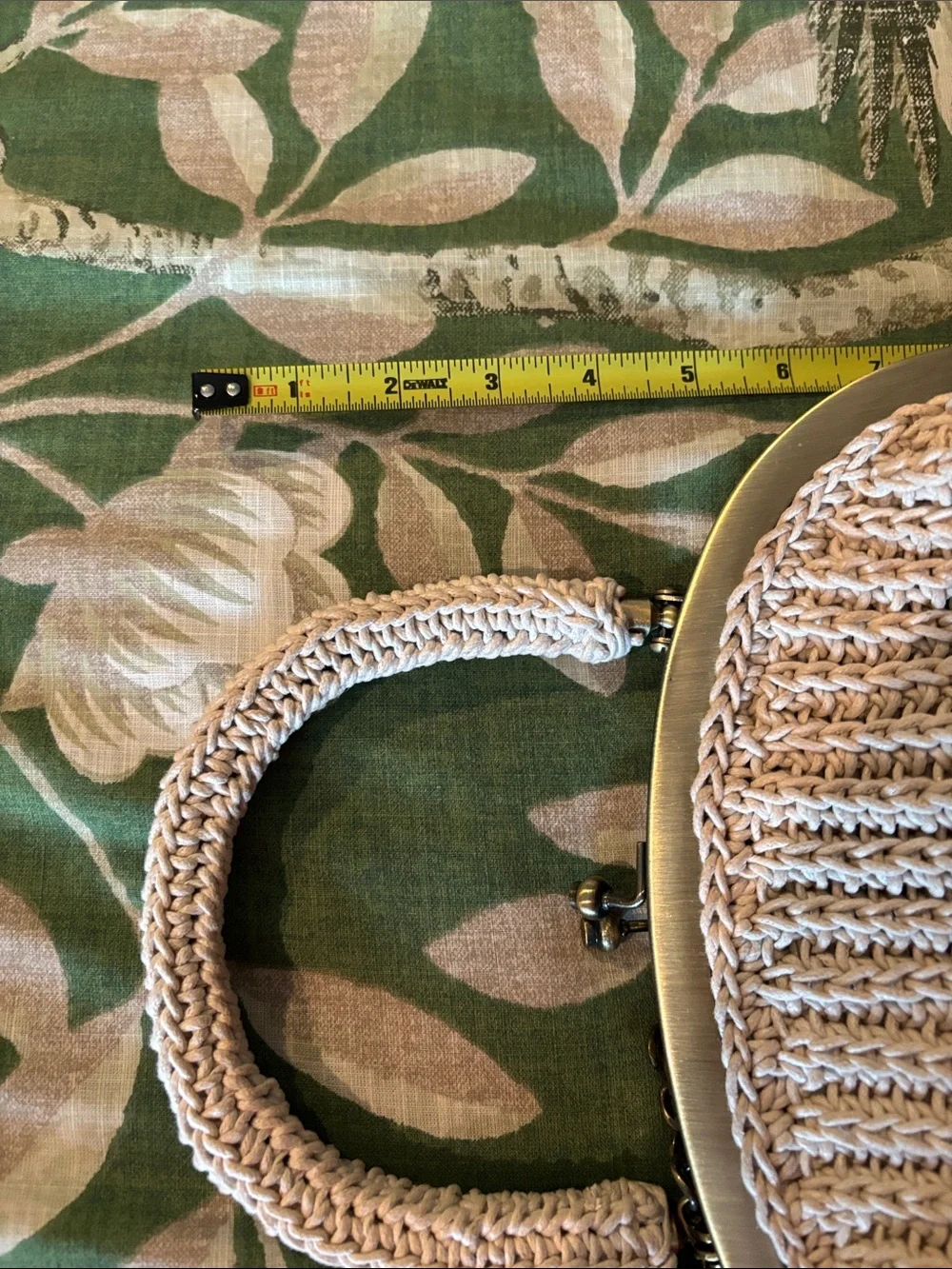 PATRICIA NASH Cream Woven Top-Handle Bag with Chain Strap